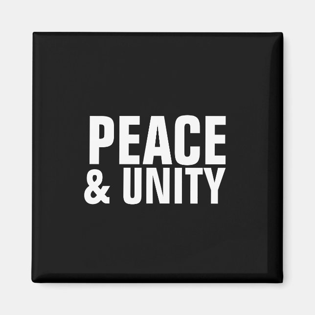 PEACE & UNITY Square Magnet (Front)