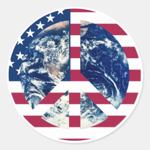 Peace USA sign sticker