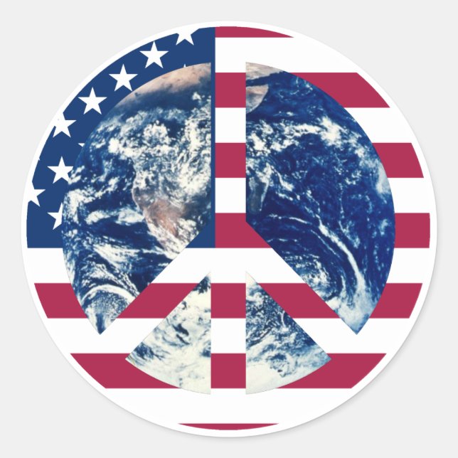 Peace USA sign sticker (Front)