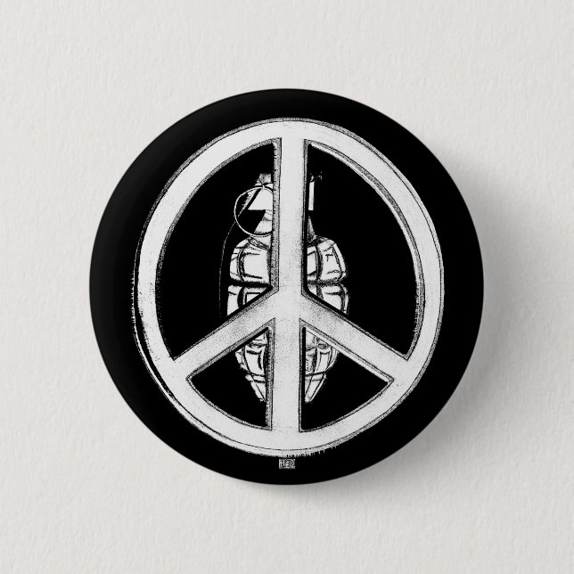 Peace & War (White) 2 Inch Round Button (Front)
