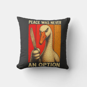 Peace Was Never An Option Goose Retro Sunset Meme Throw Pillow