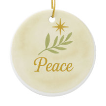 “Peace” Watercolor Christmas Ornament