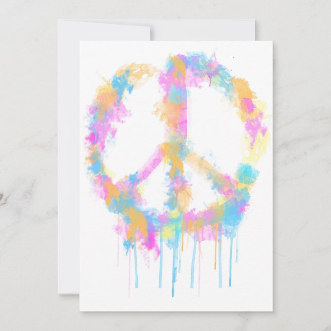 Peace Watercolor Design Invitation/Greeting Card (Front)
