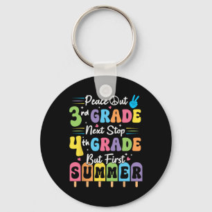 Peace We Out 3rd Grade Summer Graduation Third Gra Keychain