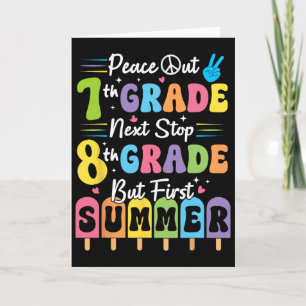Peace We Out 7th Grade Summer Graduation Seventh G Card