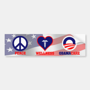 Peace, Wellness, Obamacare Bumper Sticker