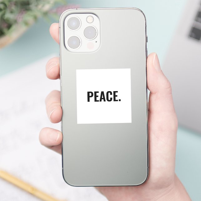 Peace white and black text minimalist anti war (Phone)