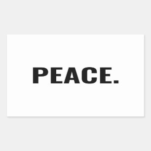 Peace white and black text minimalist anti war sticker
