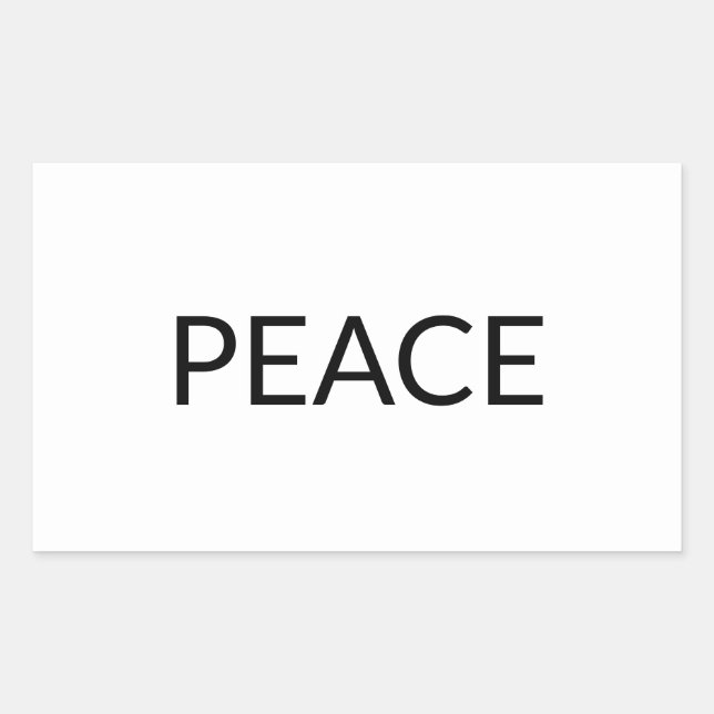 Peace white black simple minimalist modern elegant sticker (Front)