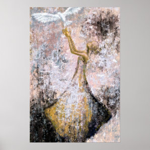 Peace - White Dove - Freedom - Abstract Painting  Poster