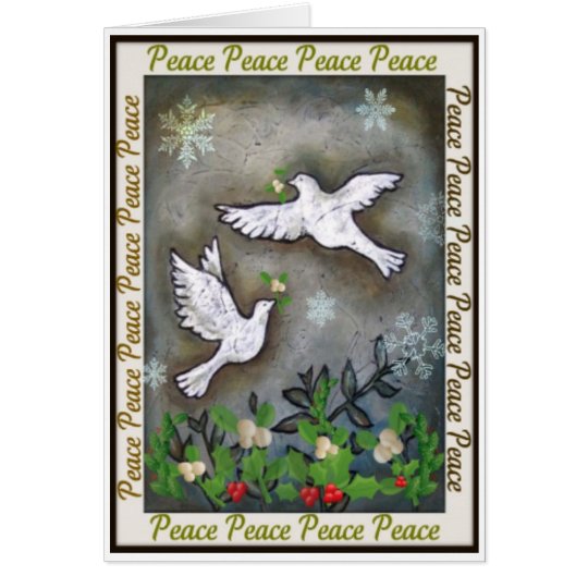 Peace White Doves Flying Card