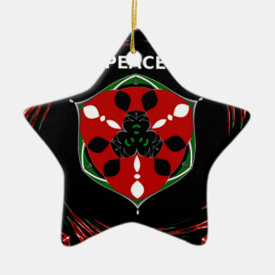 "Peace: with Shield Emblem" Art Print Ceramic Ornament