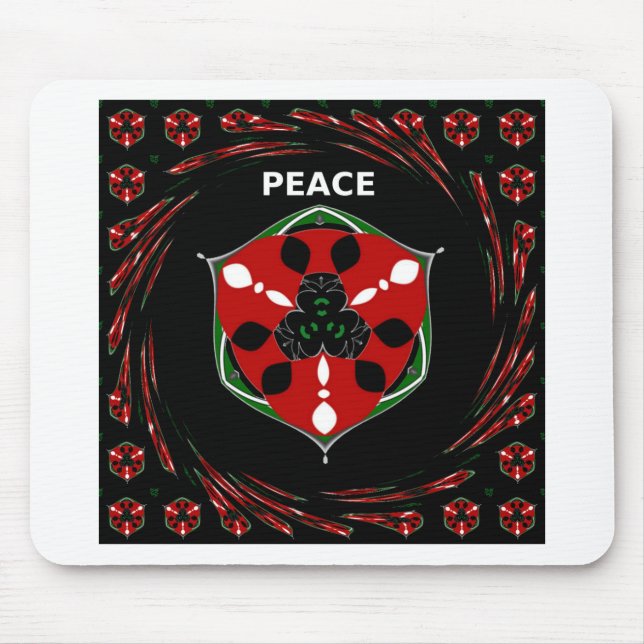 "Peace: with Shield Emblem" Art Print Mouse Pad (Front)