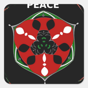 "Peace: with Shield Emblem" Art Print Square Sticker