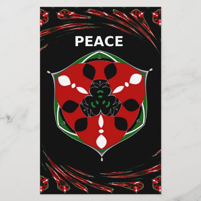 "Peace: with Shield Emblem" Art Print Stationery (Front)