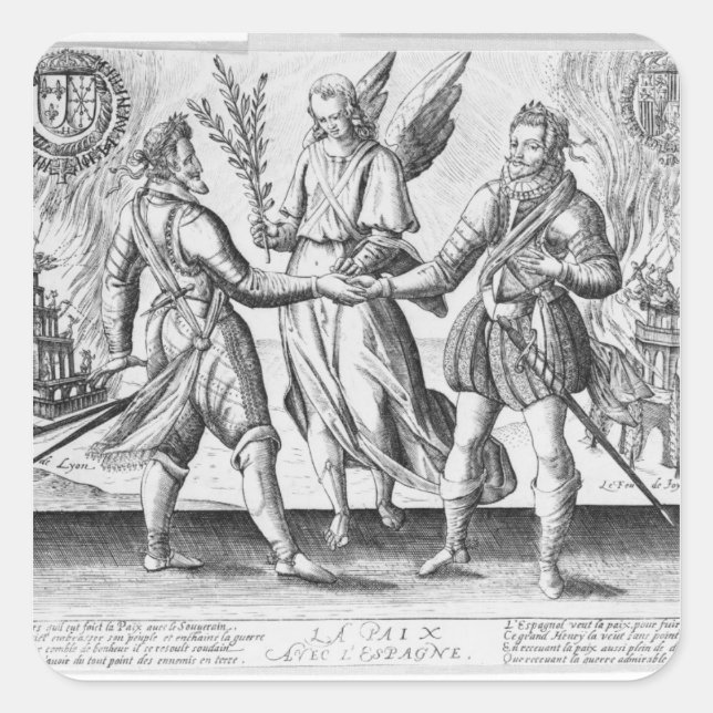 Peace with Spain Square Sticker (Front)