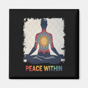Peace Within Mandala Yoga Meditation Design  Magnet