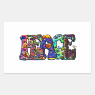 Peace Word Art Birds and Butterflies Sticker