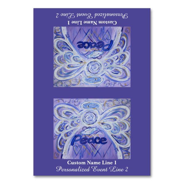 Peace Word Inspirational Angel Custom Table Tents Number (Front)