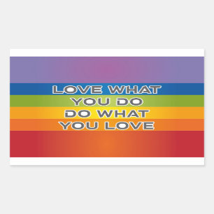 Peace Word Letters - Flag on Rainbow Background Sticker