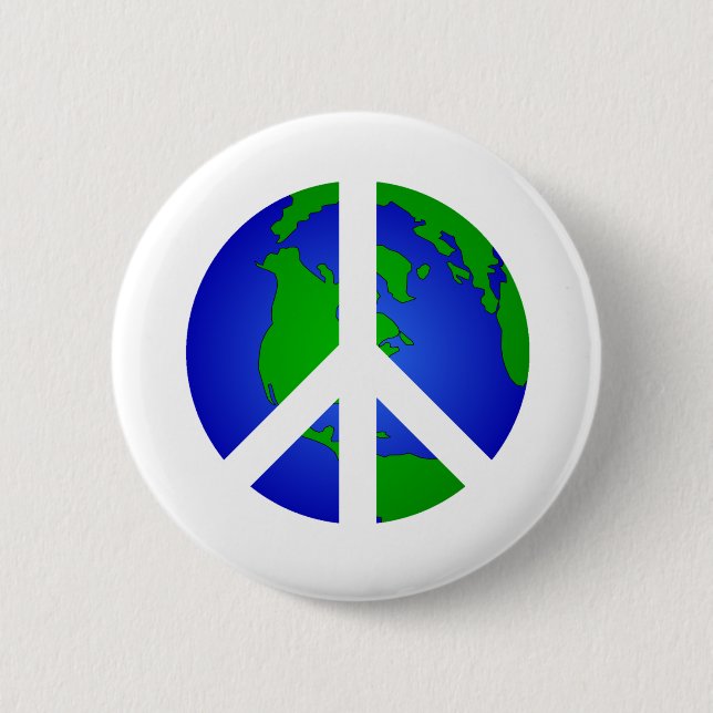 Peace World Peace 2 Inch Round Button (Front)