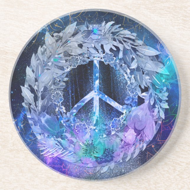 Peace Wreath Blues Coaster (Front)