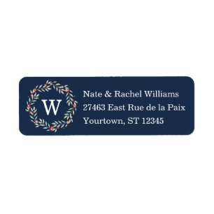 Peace Wreath Navy Monogram Custom