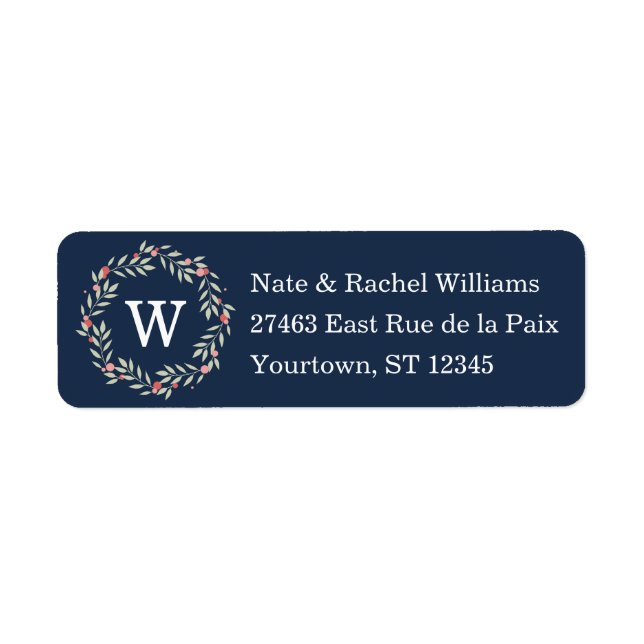 Peace Wreath | Navy Monogram Custom (Front)