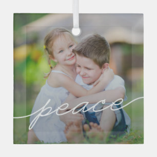PEACE Writing Custom Photo Ornaments