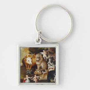 Peaceable Kingdom, c.1834 (oil on canvas) Keychain