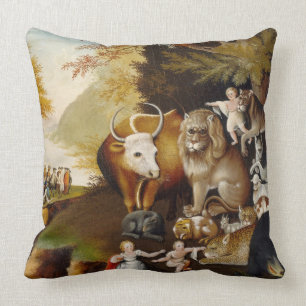 Peaceable Kingdom, c.1834 (oil on canvas) Throw Pillow