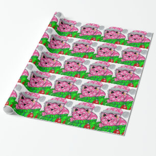 PeaceCat Holiday Giftwrap Paper