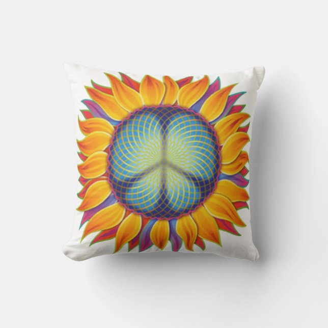 Peaceflower Art Throw Pillow (Front)