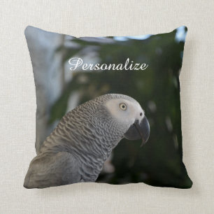 Peaceful African Grey Throw Pillow