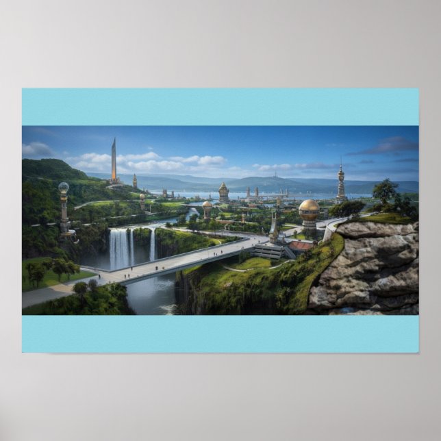 Peaceful Alien city Poster (Front)