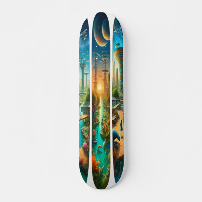 Peaceful Alien Civilization Skateboard (Front)