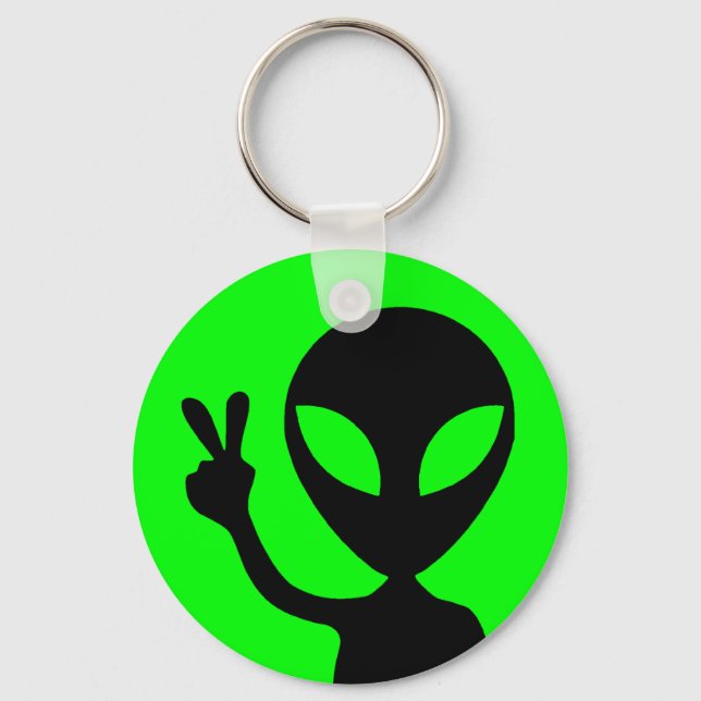 Peaceful Alien Keychain (Front)
