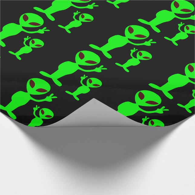 Peaceful Aliens Wrapping Paper (Corner)