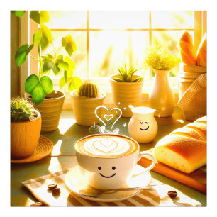 Peaceful and Heartwarming Cappuccino Morning Photo Print