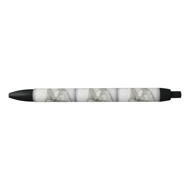 peaceful angel black ink pen (Front)