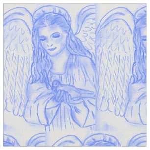 Peaceful Angel in Blue Fabric