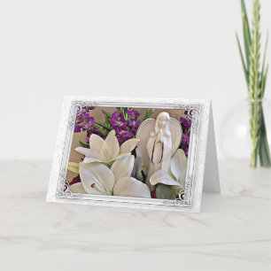 Peaceful Angel & White Lilies - With Sympathy Card