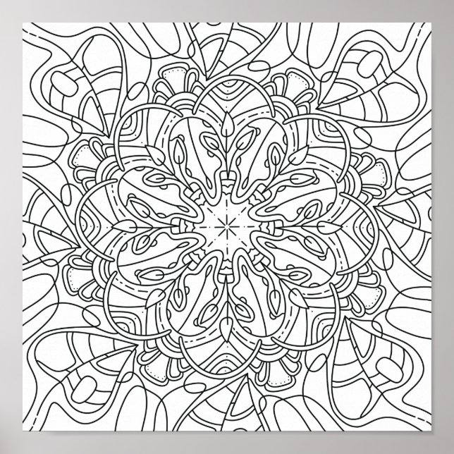Peaceful Autumn: Fall Foliage Colouring Poster (Front)