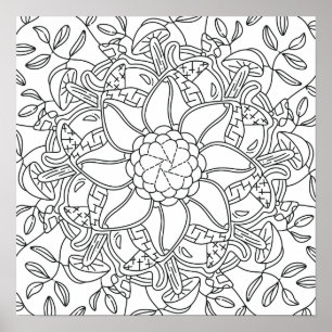 Peaceful Autumn: Forest Colouring Poster