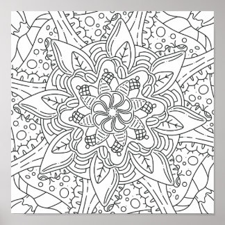 Peaceful Autumn: Woodland Colouring Poster