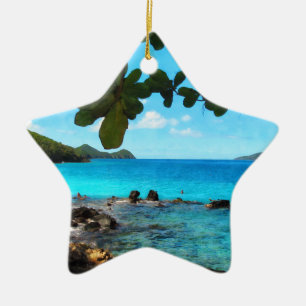 Peaceful Beach St Thomas Ceramic Ornament