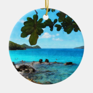 Peaceful Beach St Thomas Ceramic Ornament