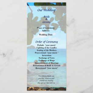 Peaceful Beach St. Thomas Wedding Program