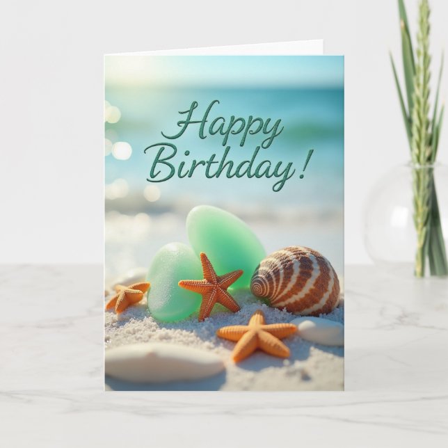 Peaceful Birthday Coastal Card (Front)