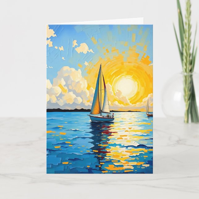 Peaceful Birthday Wishes | Sailboat Card (Front)